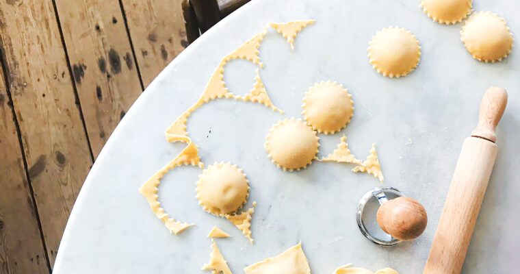 Ravioli In Spring Pea Browned Butter Sauce